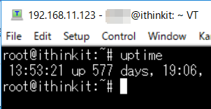 linuxのuptimeコマンドで稼働時間を確認